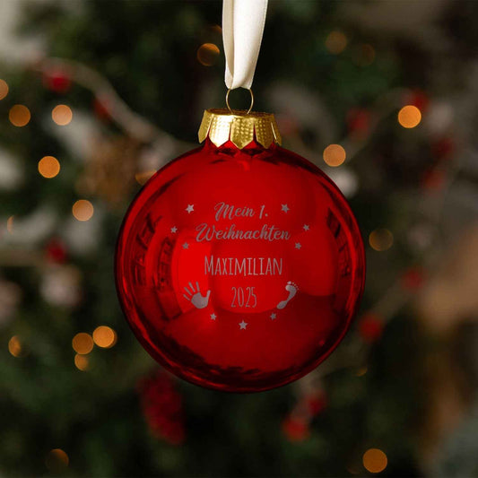 Gravierte Weihnachtskugel - Mein erstes Weihnachten