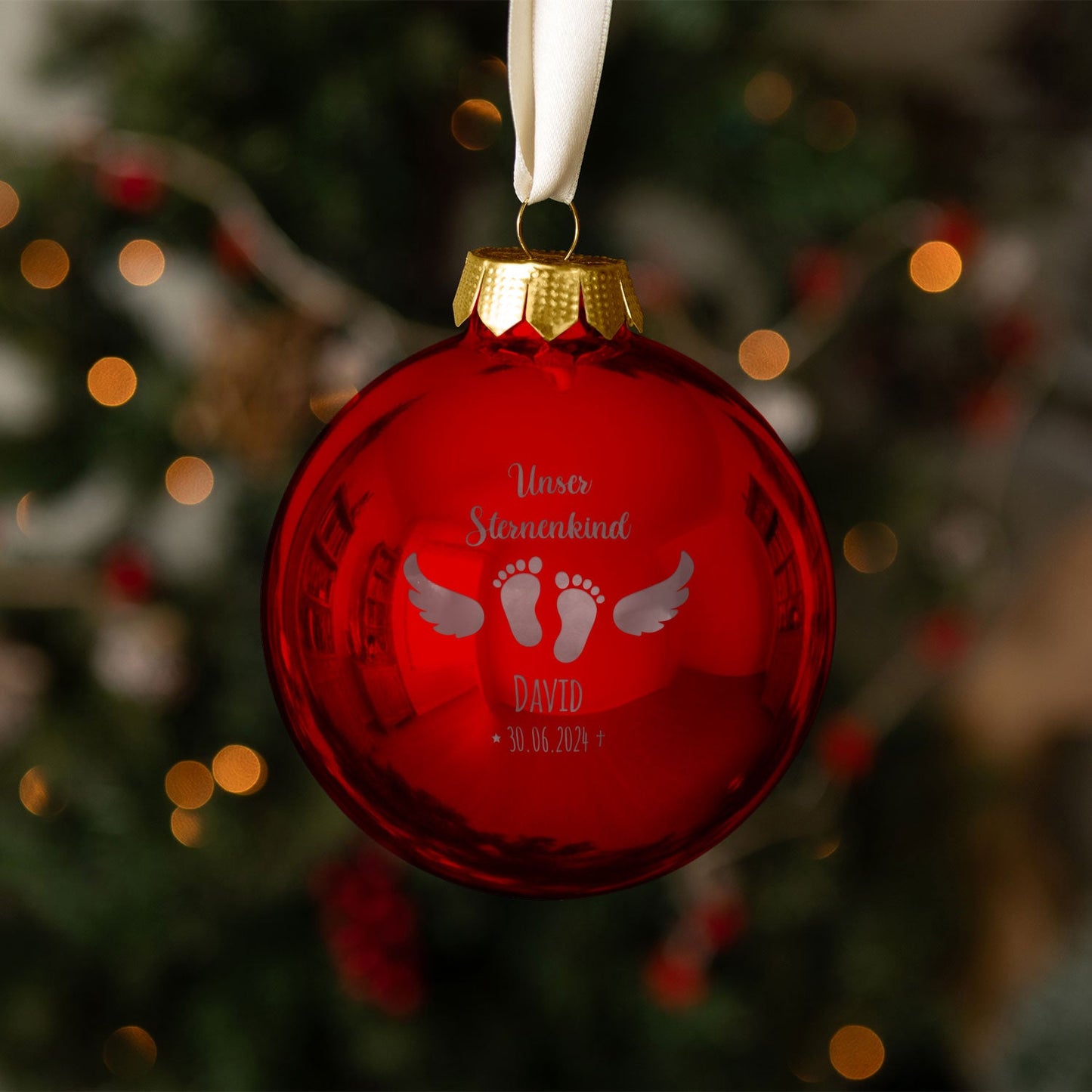 Gravierte Weihnachtskugel - Sternenkind