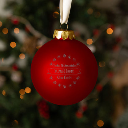 Gravierte Weihnachtskugel mit Wunschtext