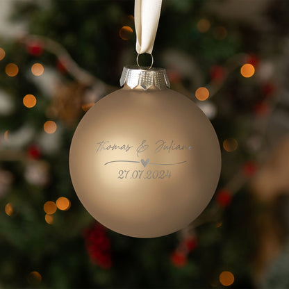 Gravierte Weihnachtskugel - Wedding Love