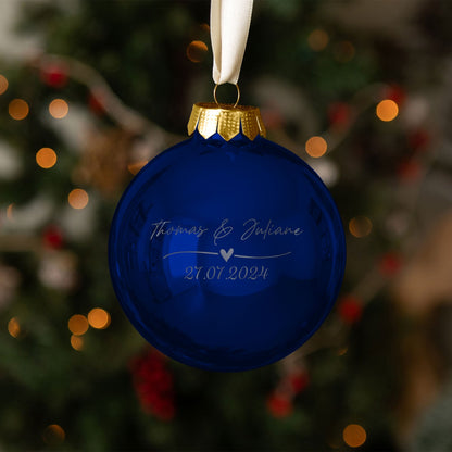 Gravierte Weihnachtskugel - Wedding Love