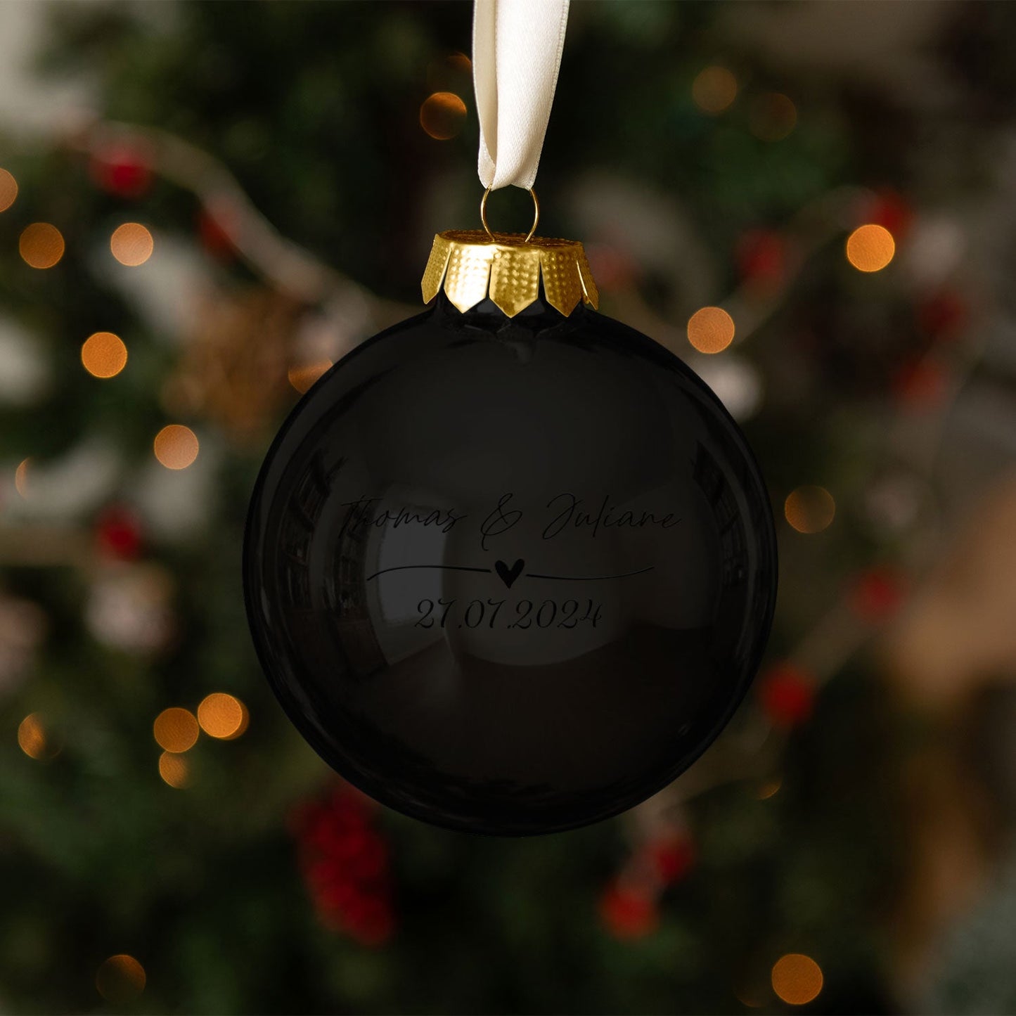 Gravierte Weihnachtskugel - Wedding Love