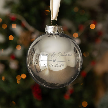 Gravierte Weihnachtskugel - Wedding Love