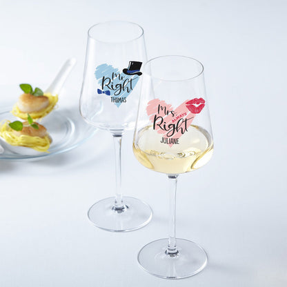 Leonardo Weingläser Mr Right & Mrs Always Right mit UV-Druck im Set