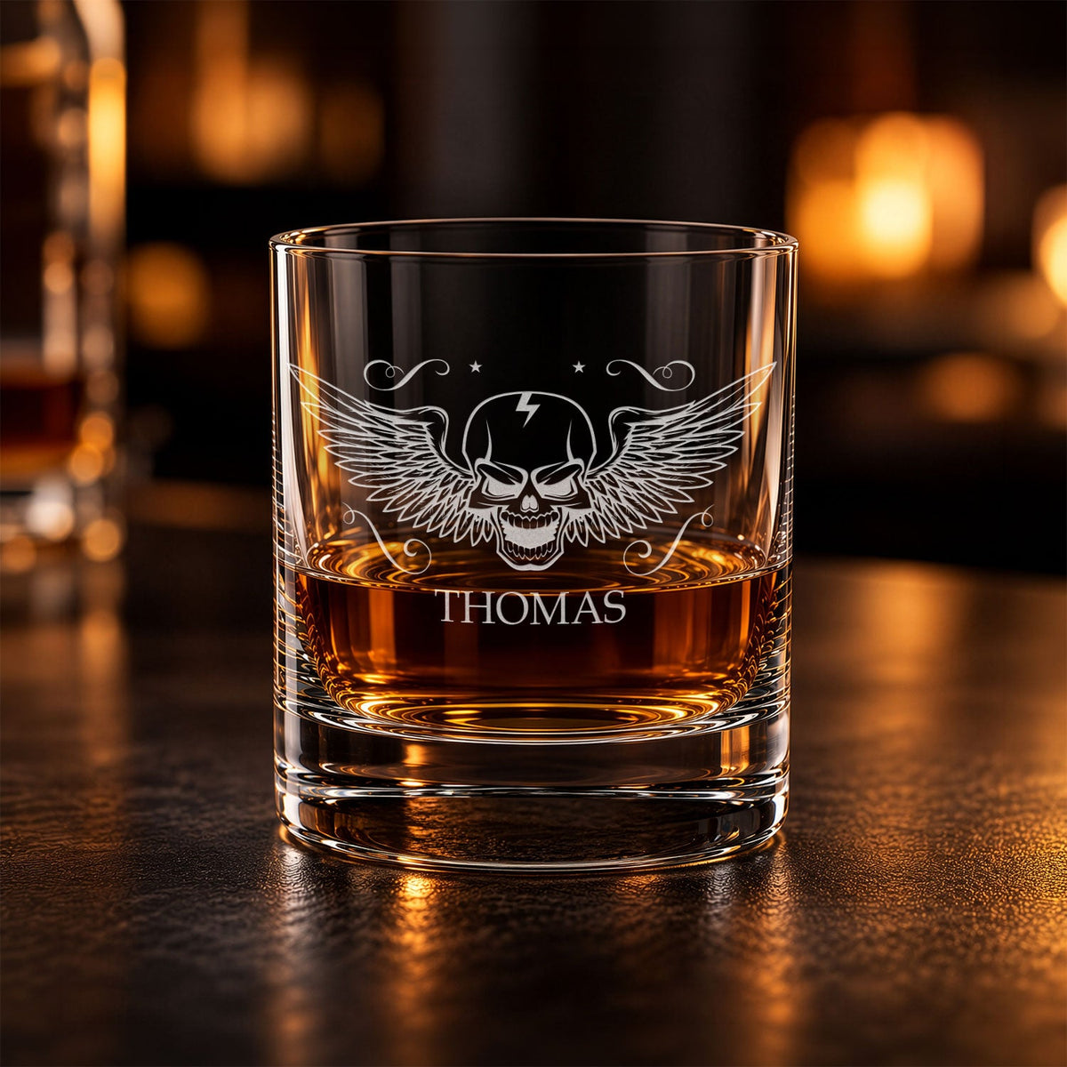 Leonardo Whiskyglas mit Gravur "Totenkopf"
