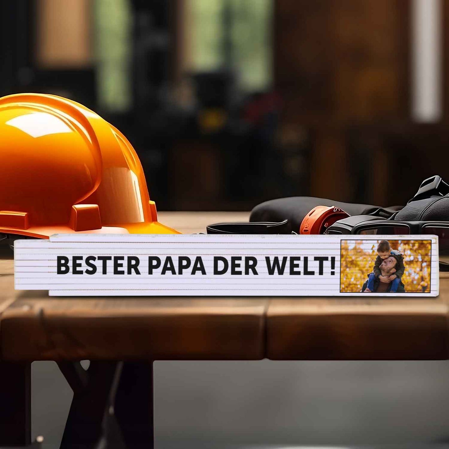Zollstock 2 Meter mit UV Druck - Wunschtext - Personalisiert mit eigenem Text und Foto
