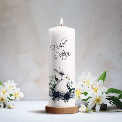 Große Kerze "Osterhase mit Blumen" zu Ostern