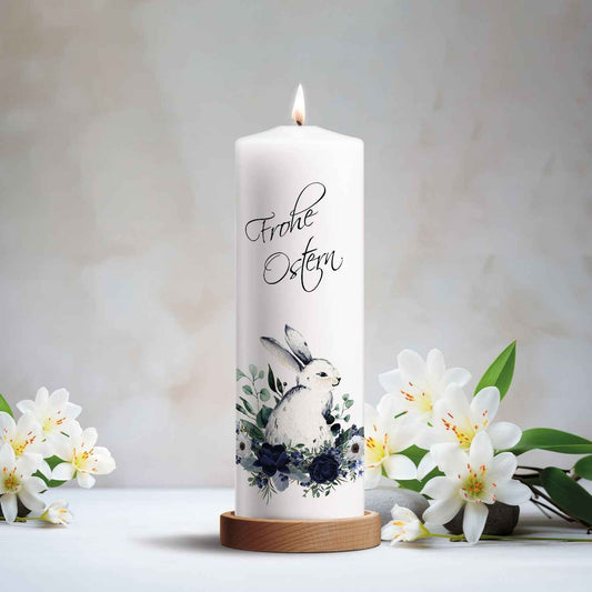 Große Kerze "Osterhase mit Blumen" zu Ostern