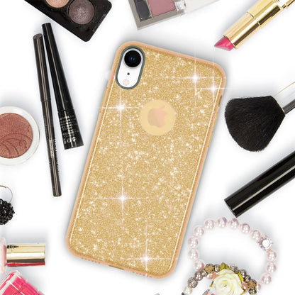 NALIA Glitzerhülle für iPhone XR – Funkelnder Glitzer-Look & Grip – SHINEPOP (Silikon Case) – Marke aus Berlin
