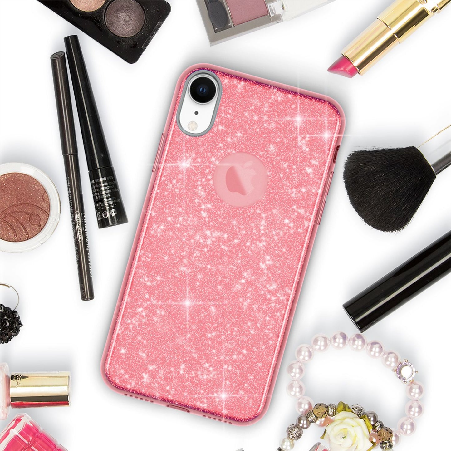 NALIA Glitzerhülle für iPhone XR – Funkelnder Glitzer-Look & Grip – SHINEPOP (Silikon Case) – Marke aus Berlin