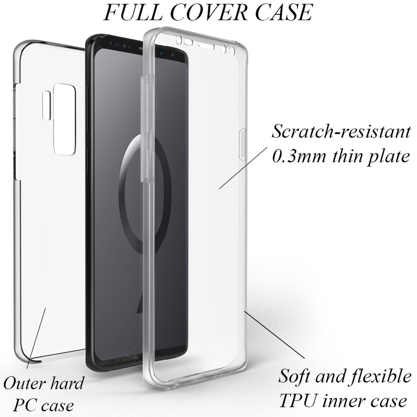 NALIA 360° Hülle für Samsung Galaxy S9 Plus – Vorne & Hinten Schutz – 360GUARD (Full-Body Case) – Marke aus Berlin