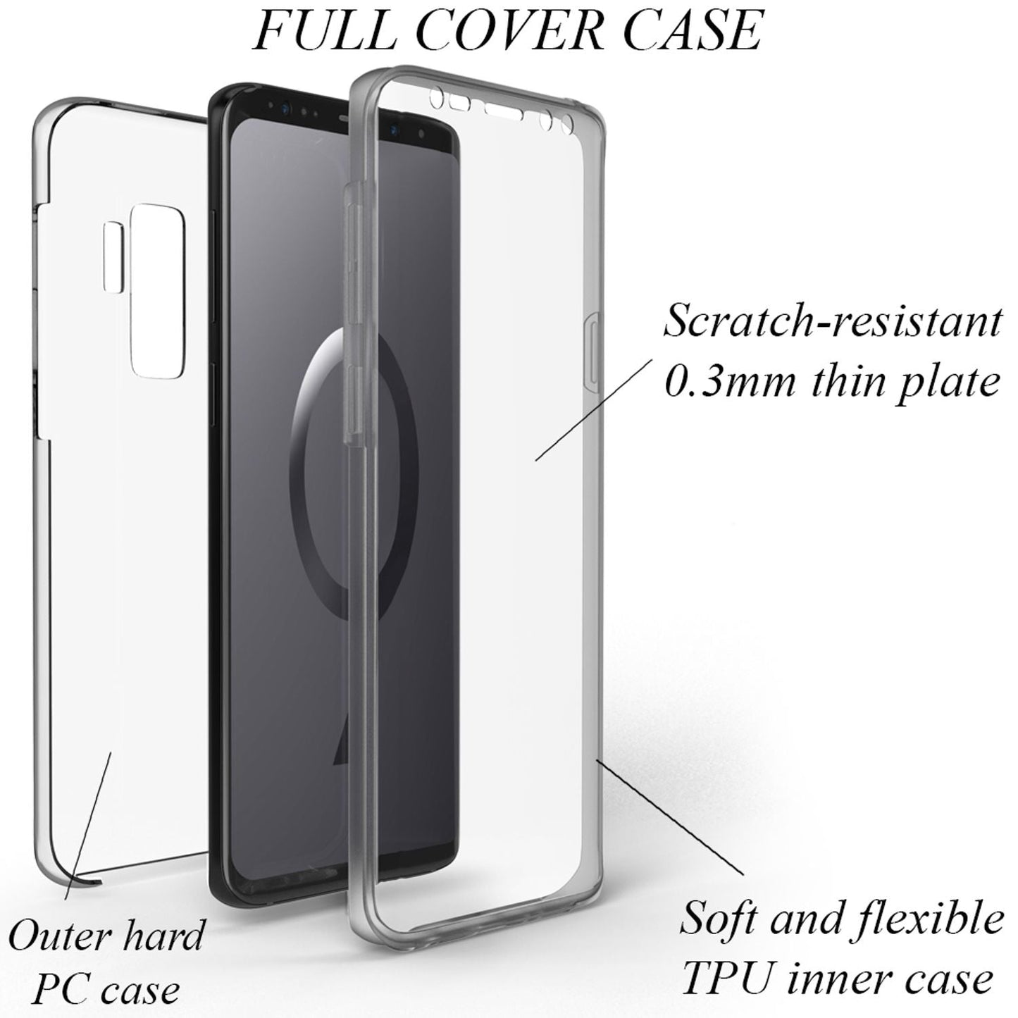 NALIA 360° Hülle für Samsung Galaxy S9 Plus – Vorne & Hinten Schutz – 360GUARD (Full-Body Case) – Marke aus Berlin