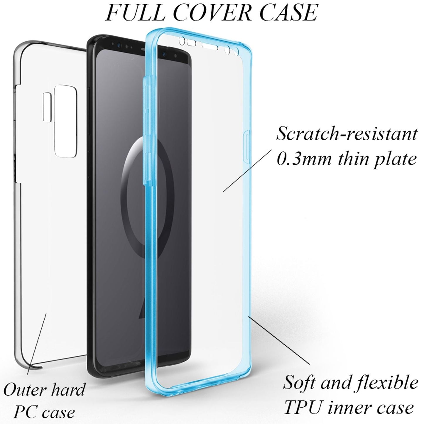 NALIA 360° Hülle für Samsung Galaxy S9 Plus – Vorne & Hinten Schutz – 360GUARD (Full-Body Case) – Marke aus Berlin