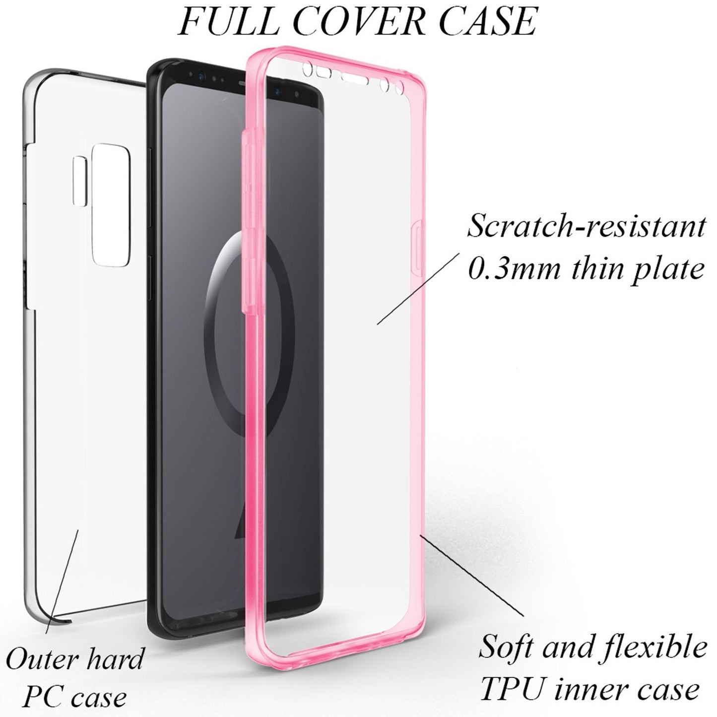 NALIA 360° Hülle für Samsung Galaxy S9 Plus – Vorne & Hinten Schutz – 360GUARD (Full-Body Case) – Marke aus Berlin
