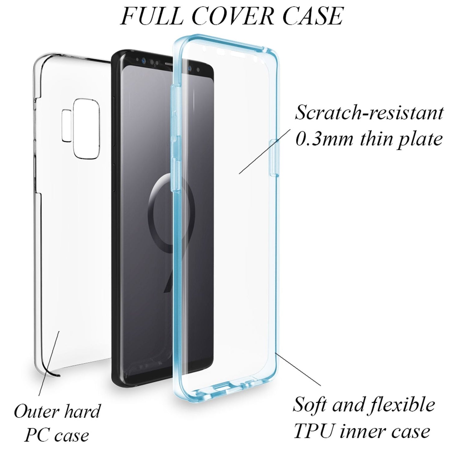 NALIA 360° Hülle für Samsung Galaxy S9 – Vorne & Hinten Schutz – 360GUARD (Full-Body Case) – Marke aus Berlin
