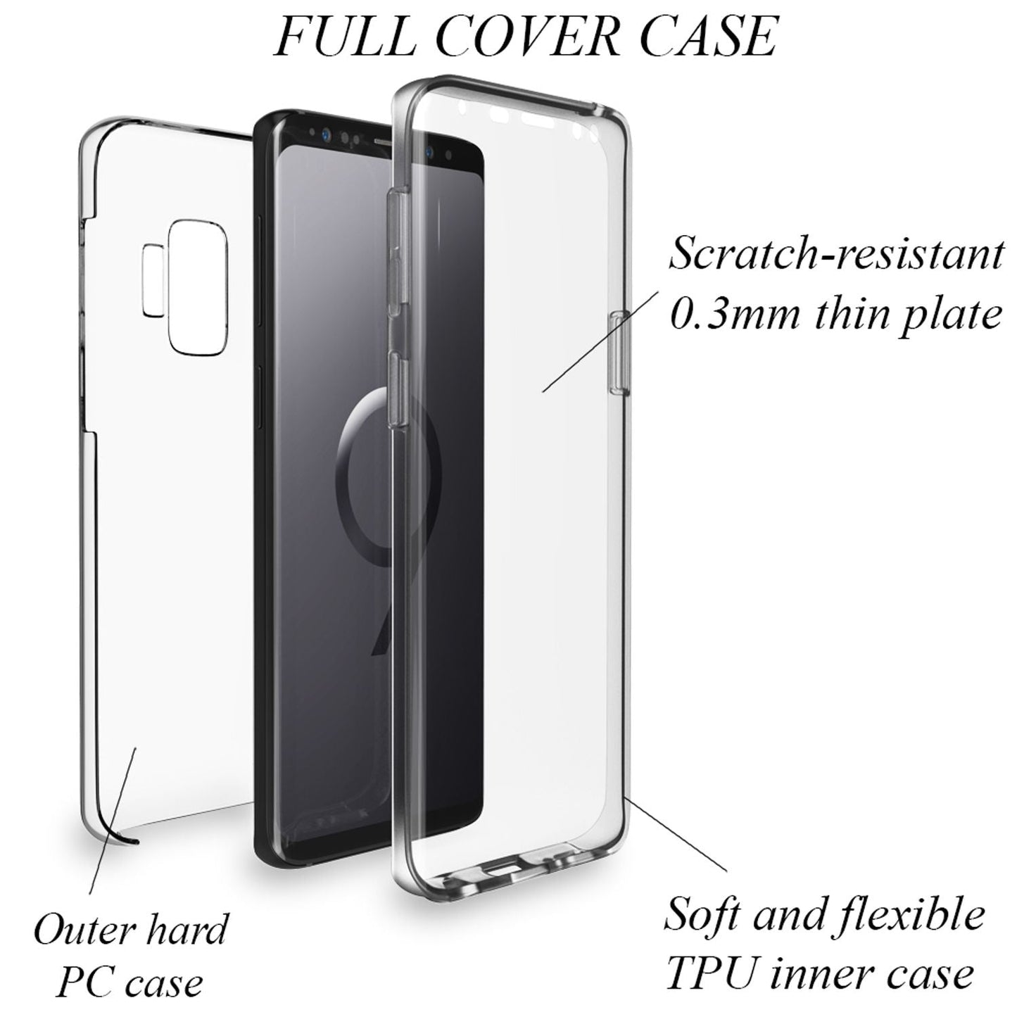 NALIA 360° Hülle für Samsung Galaxy S9 – Vorne & Hinten Schutz – 360GUARD (Full-Body Case) – Marke aus Berlin