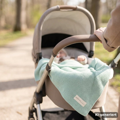 Babydecke Reiskorn-Struktur "Heller Eukalyptus"