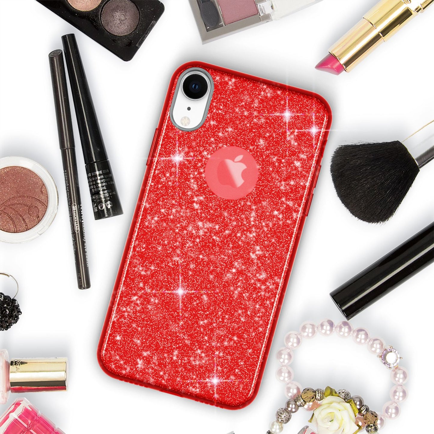 NALIA Glitzerhülle für iPhone XR – Funkelnder Glitzer-Look & Grip – SHINEPOP (Silikon Case) – Marke aus Berlin