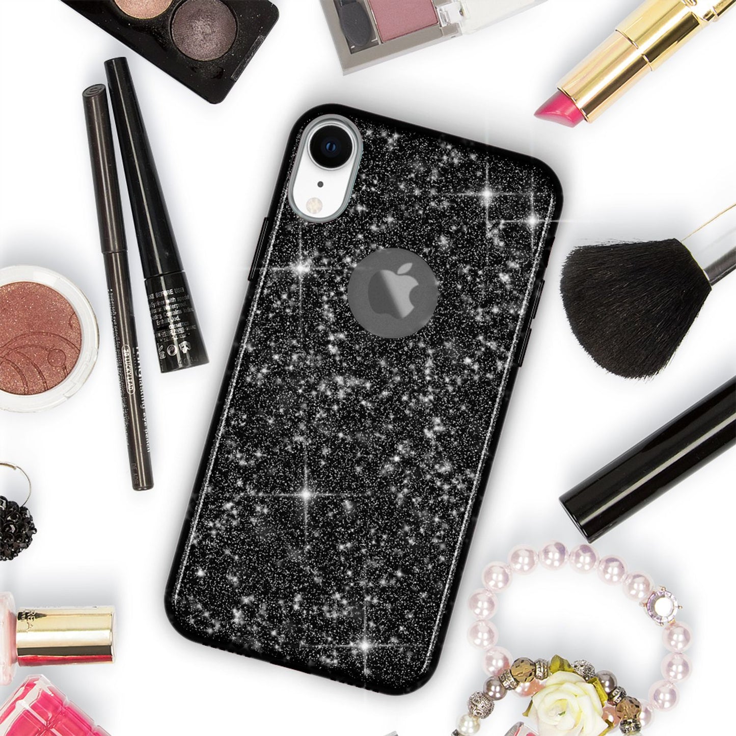 NALIA Glitzerhülle für iPhone XR – Funkelnder Glitzer-Look & Grip – SHINEPOP (Silikon Case) – Marke aus Berlin