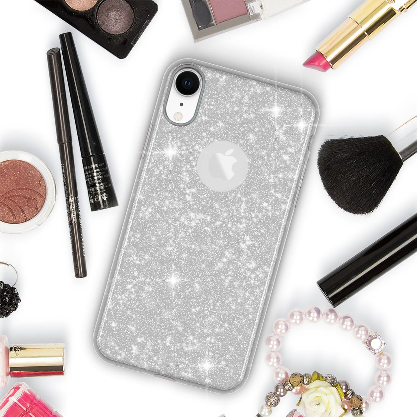 NALIA Glitzerhülle für iPhone XR – Funkelnder Glitzer-Look & Grip – SHINEPOP (Silikon Case) – Marke aus Berlin