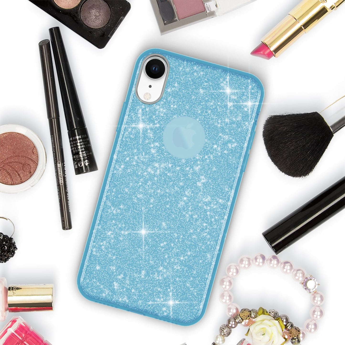 NALIA Glitzerhülle für iPhone XR – Funkelnder Glitzer-Look & Grip – SHINEPOP (Silikon Case) – Marke aus Berlin