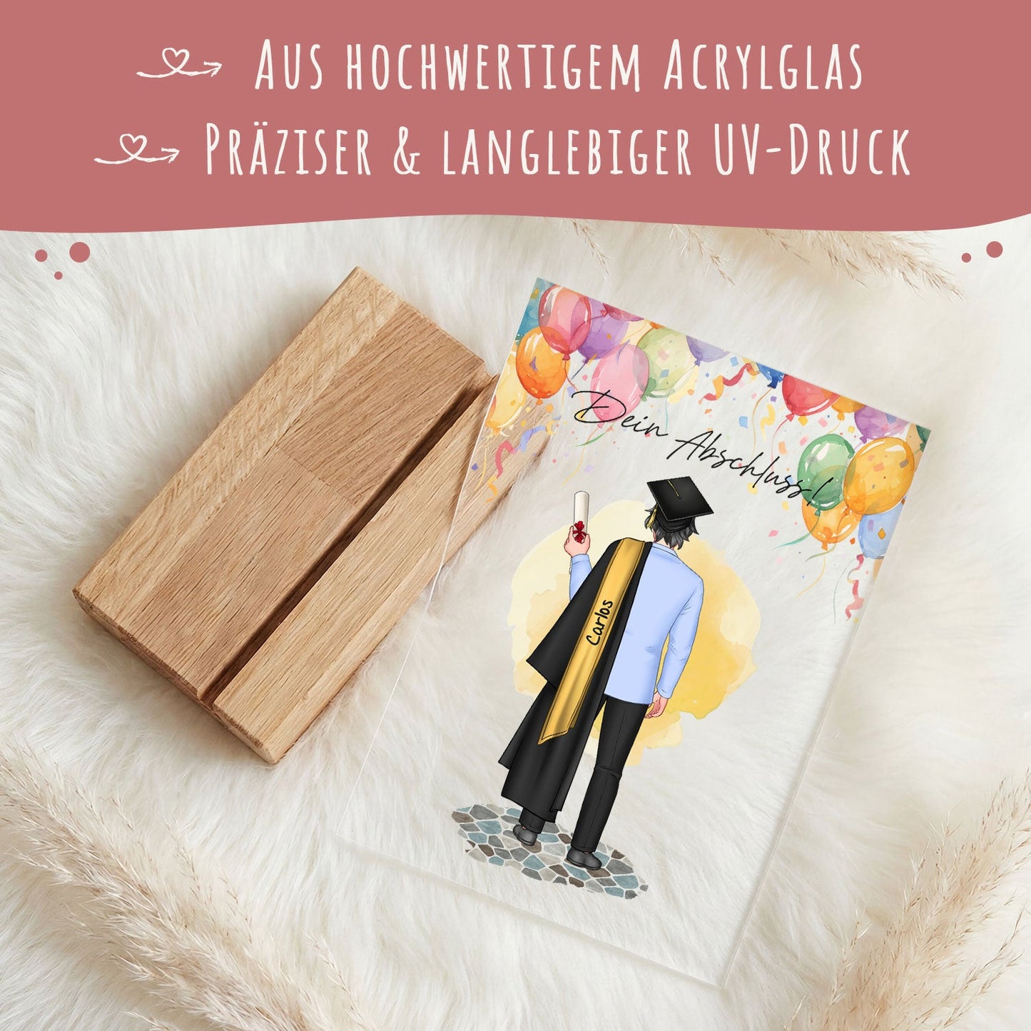 Acrylglas mit Konfiguration - Schulabschluss Bachelor/Master