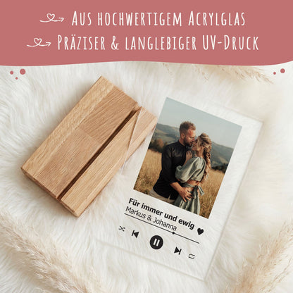 Personalisiertes Song Cover auf Acrylglas - Geschenk mit eigenem Foto im Musik Cover Design