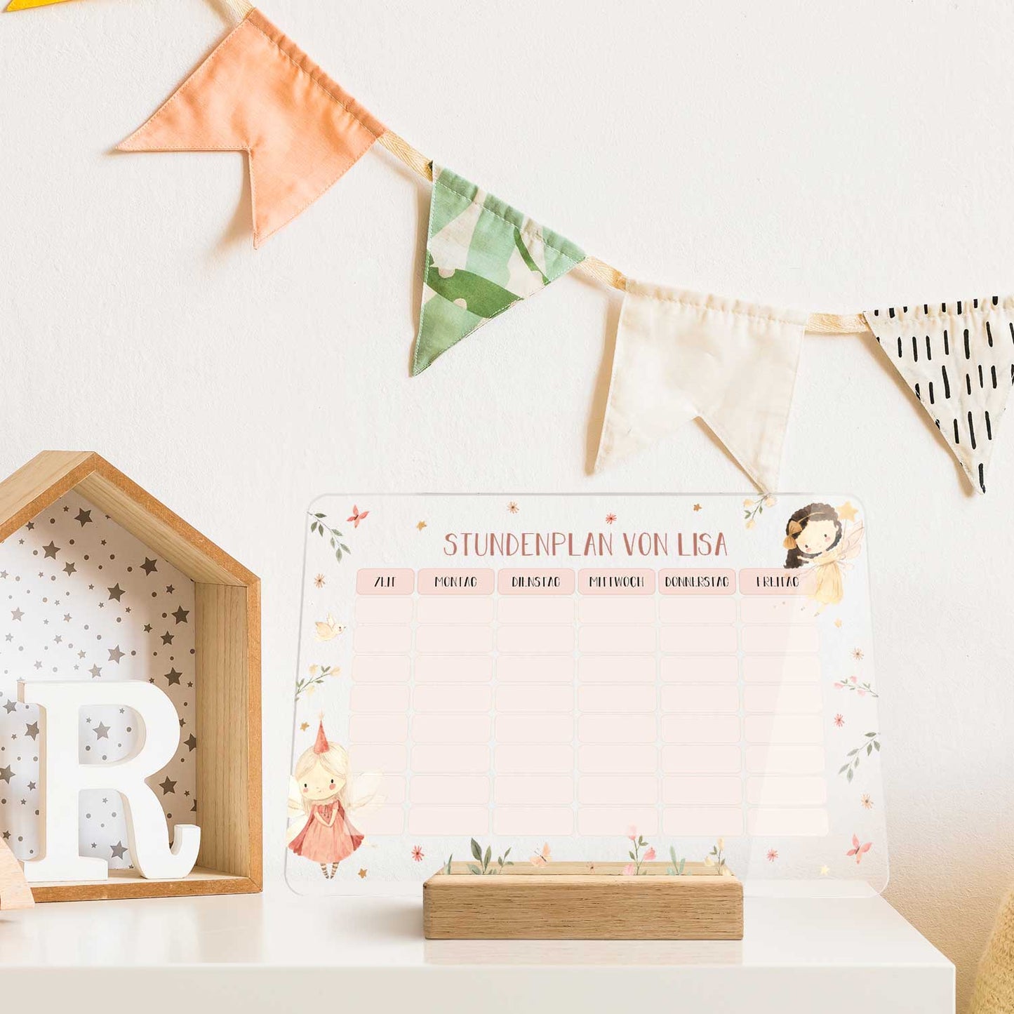 Personalisierter Stundenplan mit Namen in versch. Motiven