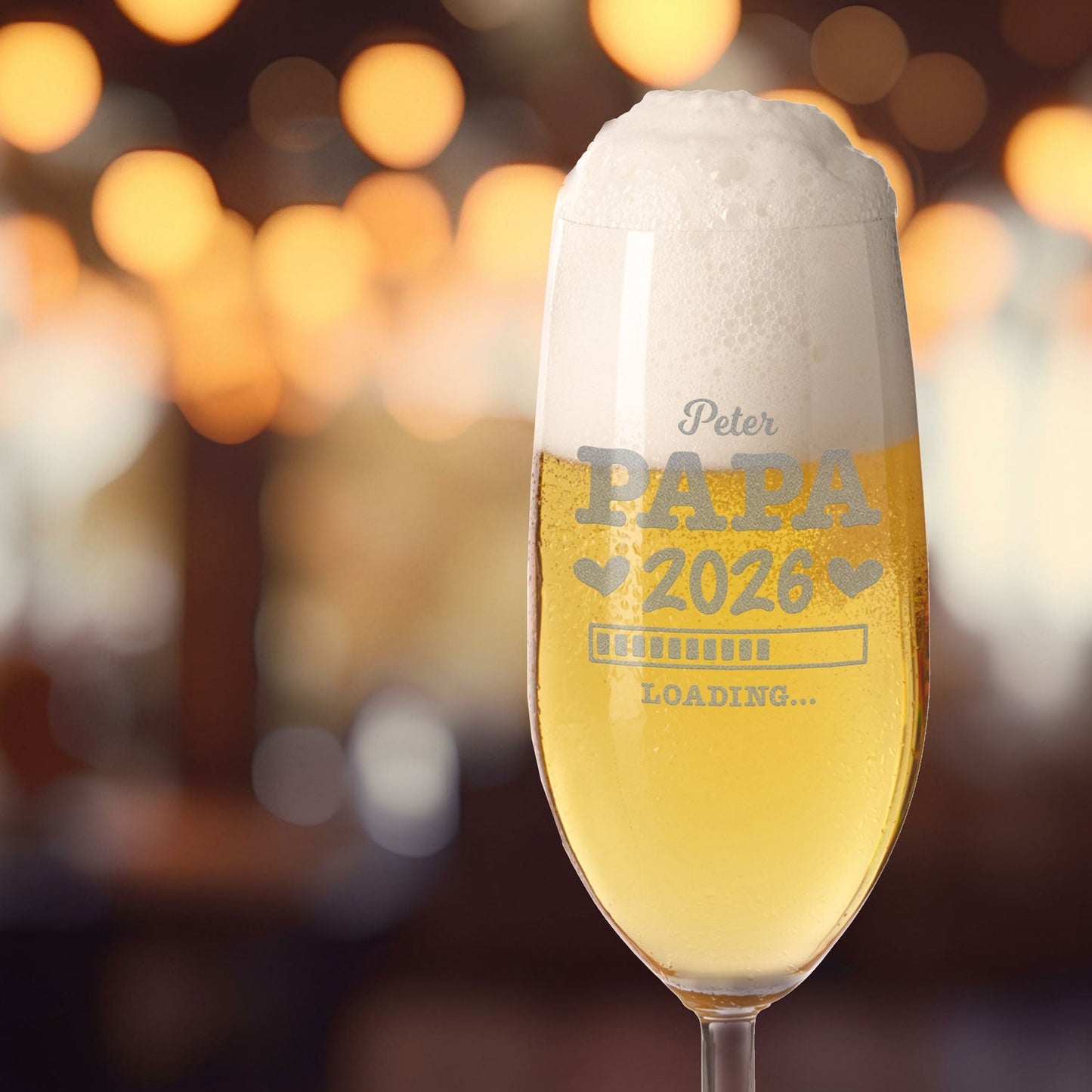 Leonardo Bierglas mit Gravur "Papa Loading" mit Namen