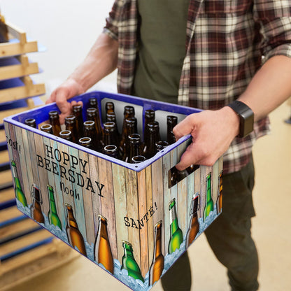 DIY Bierkasten Banderole mit 24 Deckelaufklebern - Hoppy Beersday