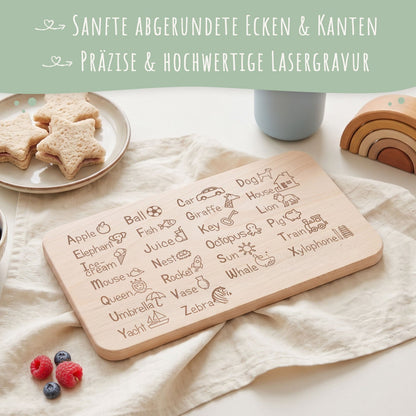 Frühstücksbrettchen "ABC Englisch Brotzeitbrett"
