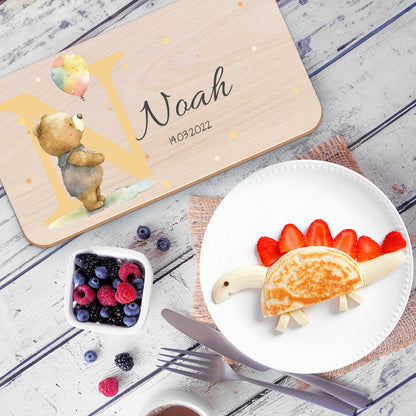 Frühstücksbrettchen mit Druckmotiv & Name - Initial