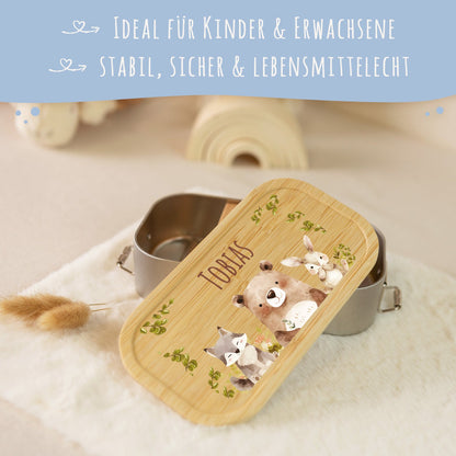 Brotdose mit Deckel für Kinder mit UV-Druck im "Bärenfreunde" Design