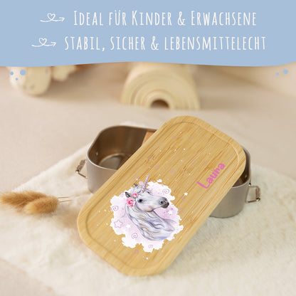 Brotdose mit Deckel für Kinder mit UV-Druck im "Einhorn" Design