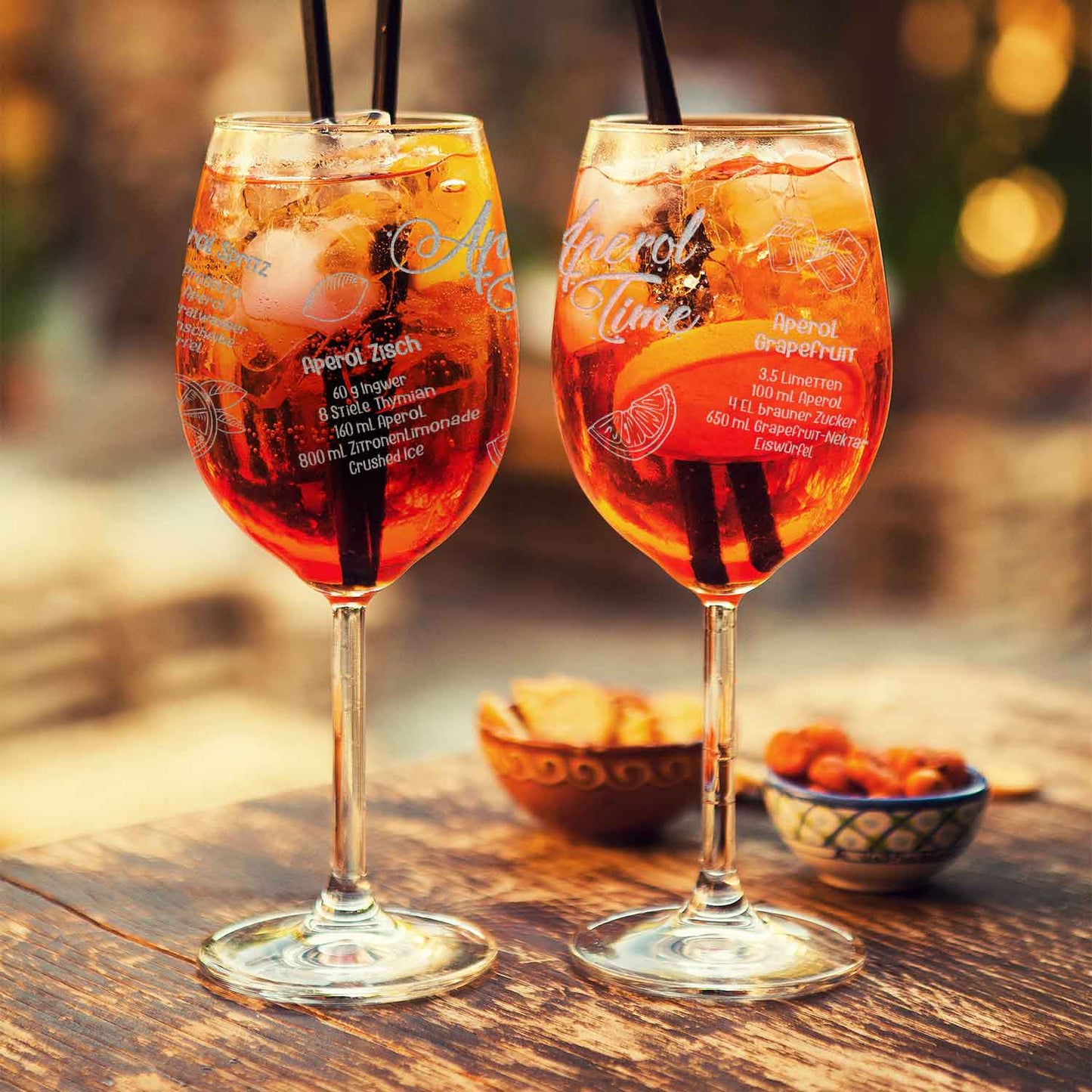 Leonardo Weinglas mit Gravur "Aperol Rezepte" - 360° Gravur