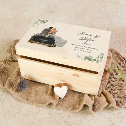 Bedruckte Erinnerungskiste mit Konfiguration - Hochzeitsauto - Personalisiertes Geschenk zur Hochzeit