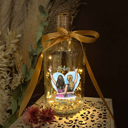 Flaschenlicht mit LED-Lichterkette im Beste Freundin Konfiguration Design