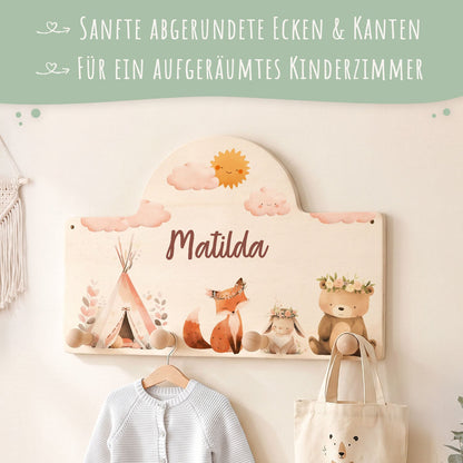 Personalisierte Garderobe fürs Kinderzimmer - Camping