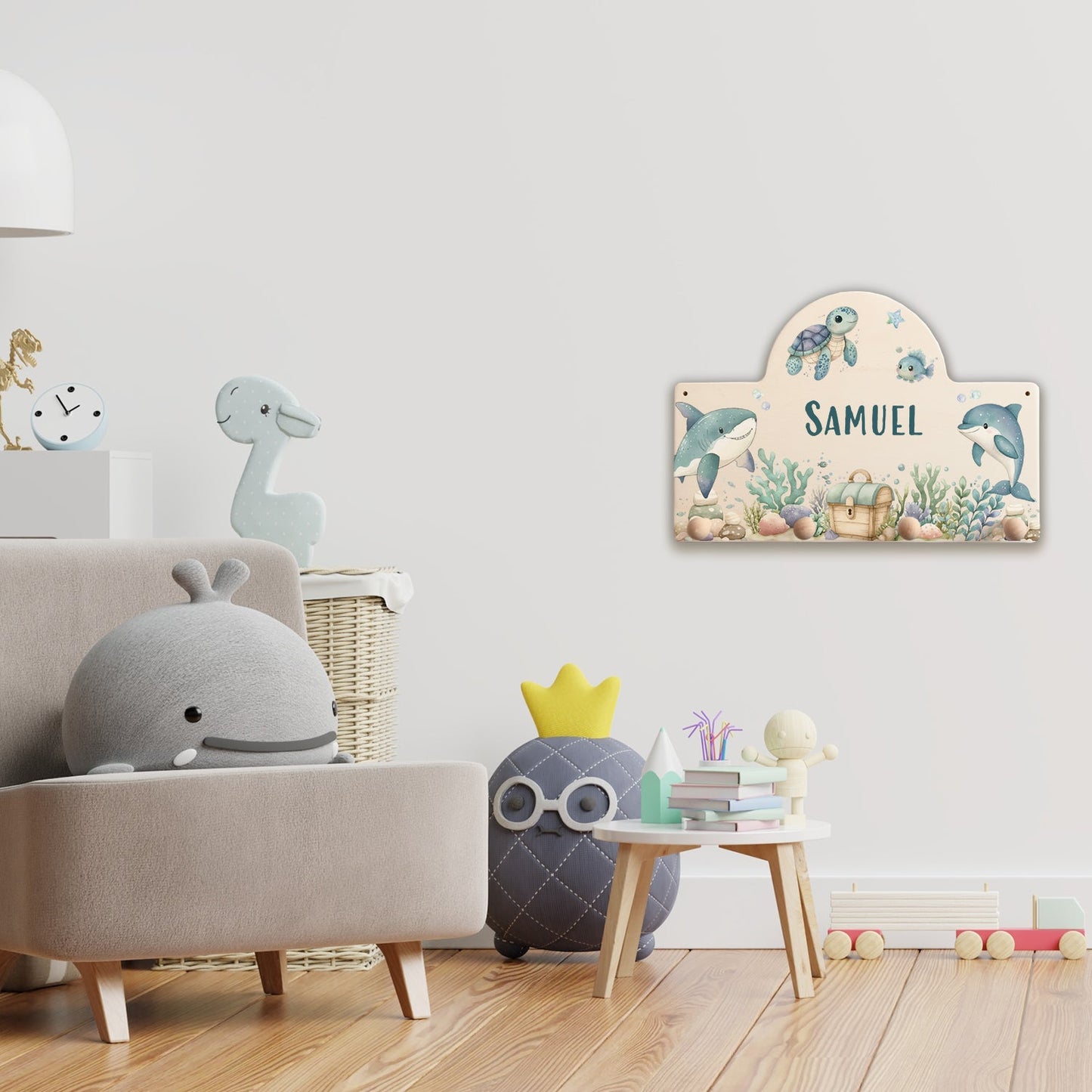 Personalisierte Garderobe fürs Kinderzimmer - See