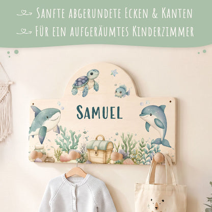 Personalisierte Garderobe fürs Kinderzimmer - See