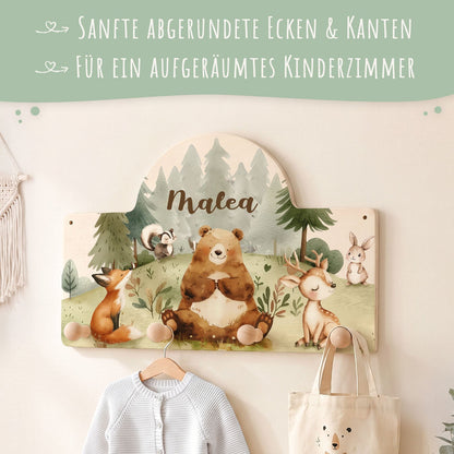 Personalisierte Garderobe fürs Kinderzimmer - Wald