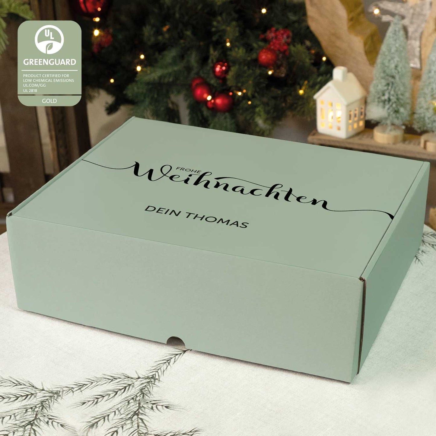 Personalisierte DIY Geschenkbox - Frohe Weihnachten mit Wunschtext