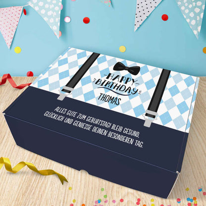 Personalisierte DIY Geschenkbox - Hosenträger mit Wunschtext