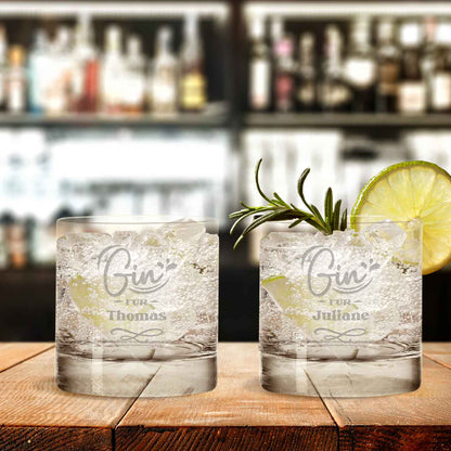 2er Set Montana GIN-Gläser "GIN für" mit Wunschnamen