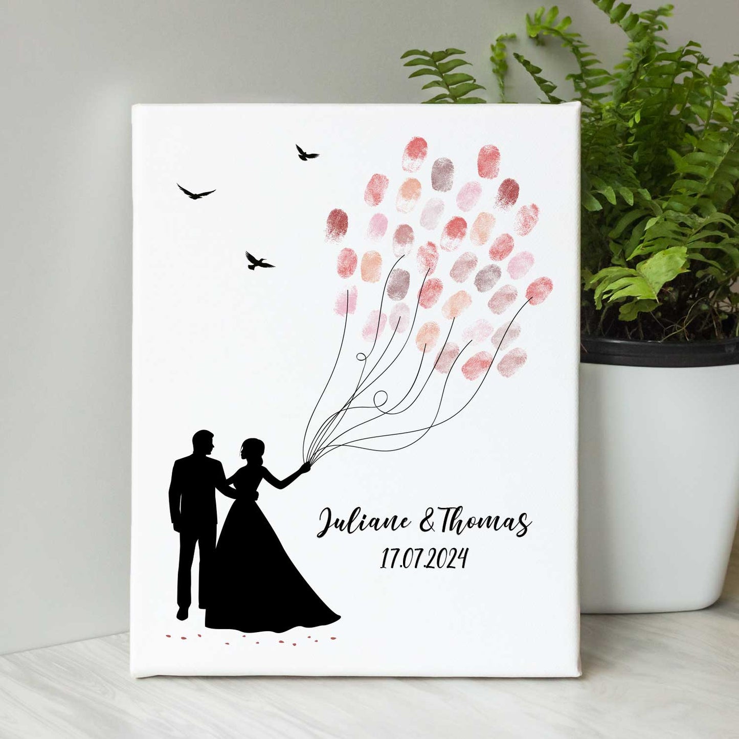 Leinwand-Gästebuch zur Hochzeit - Hochzeitspaar