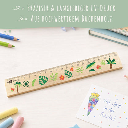 Lineal zur Einschulung im Jungle Design für Kinder aus Holz