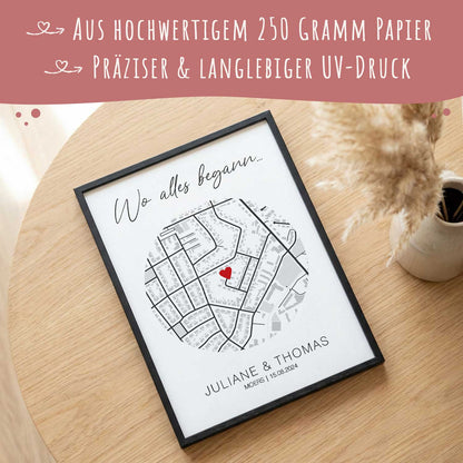 Personalisiertes Poster - Wo alles begann - Personalisiertes Geschenk