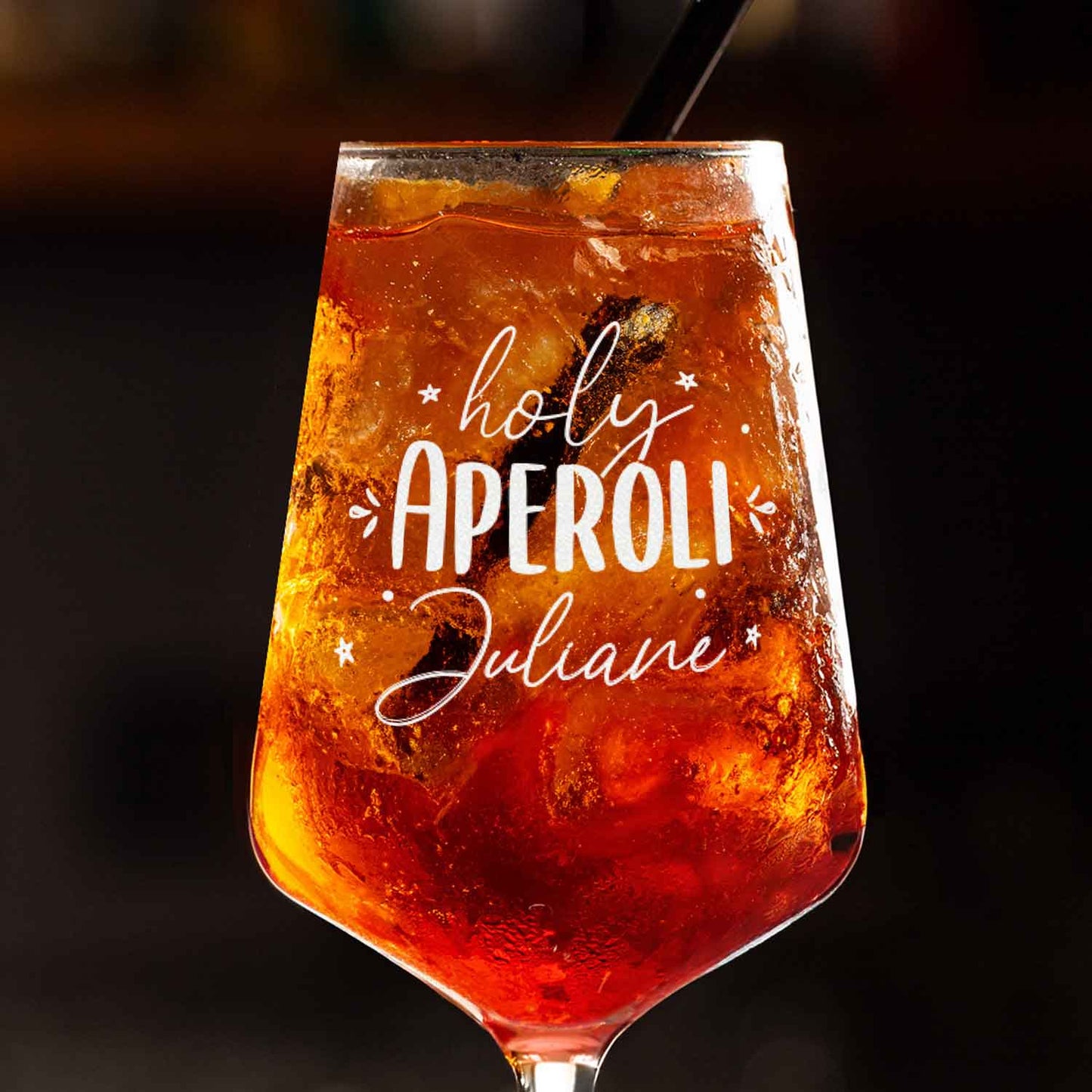 Leonardo Weinglas mit Gravur "Holy Aperoli" mit Namen