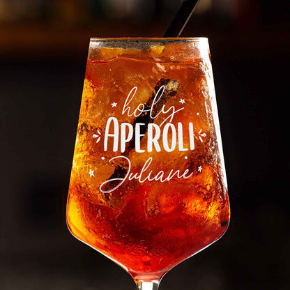 Leonardo Weinglas mit Gravur "Holy Aperoli" mit Namen