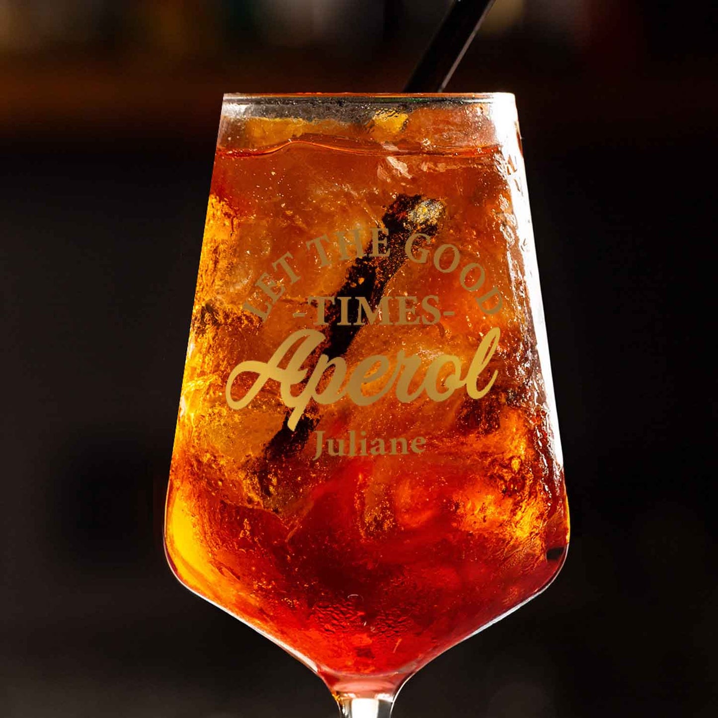 Leonardo Weinglas mit UV-Druck - "Let the  good times Aperol" mit Namen
